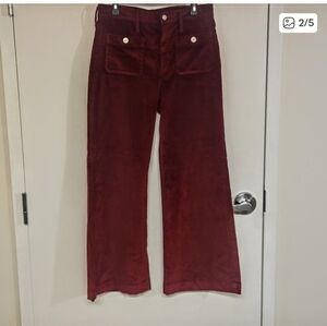J. Crew Wide Leg Velvet  Sailor Trouser